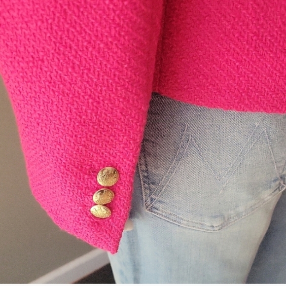 J. Crew Factory Schoolboy Tweed Blazer In Sweet Fuchsia - Picture 7 of 16